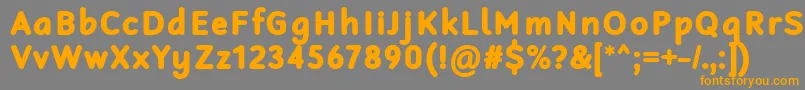フォントRobagaRoundedBlack – オレンジの文字は灰色の背景にあります。