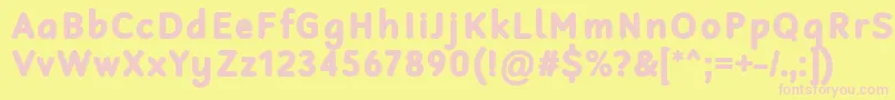 RobagaRoundedBlack Font – Pink Fonts on Yellow Background