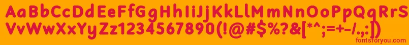 RobagaRoundedBlack Font – Red Fonts on Orange Background