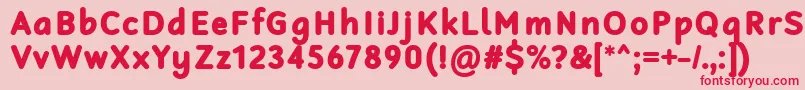 フォントRobagaRoundedBlack – ピンクの背景に赤い文字