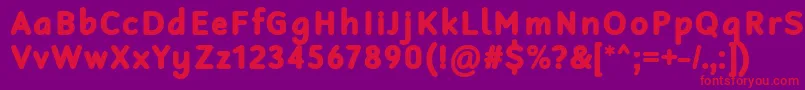 RobagaRoundedBlack-Schriftart – Rote Schriften auf violettem Hintergrund