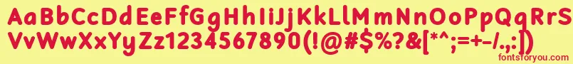 RobagaRoundedBlack Font – Red Fonts on Yellow Background