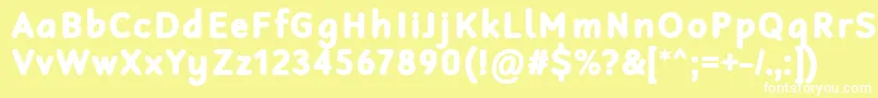 RobagaRoundedBlack Font – White Fonts on Yellow Background