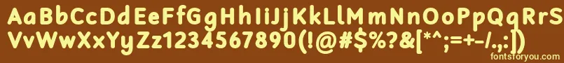 RobagaRoundedBlack Font – Yellow Fonts on Brown Background