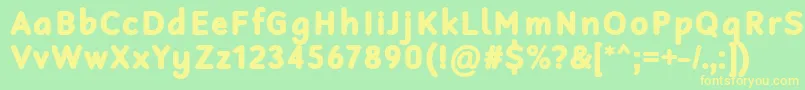 RobagaRoundedBlack Font – Yellow Fonts on Green Background