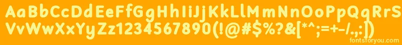 RobagaRoundedBlack Font – Yellow Fonts on Orange Background