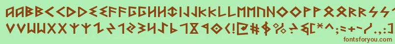 HeorotExpanded Font – Brown Fonts on Green Background