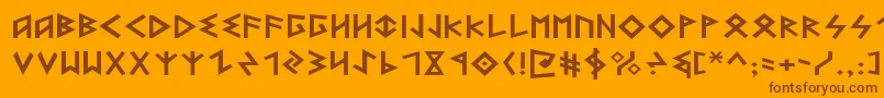 fuente HeorotExpanded – Fuentes Marrones Sobre Fondo Naranja