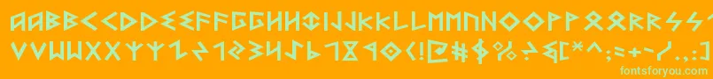 Fonte HeorotExpanded – fontes verdes em um fundo laranja