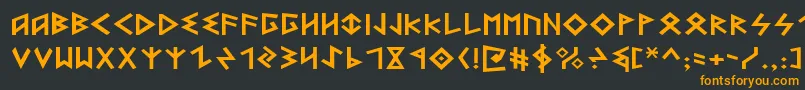 HeorotExpanded Font – Orange Fonts on Black Background