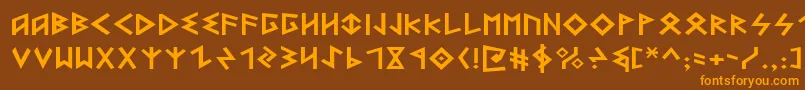 HeorotExpanded Font – Orange Fonts on Brown Background