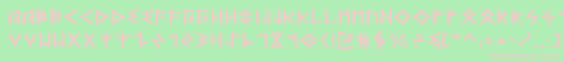 HeorotExpanded-Schriftart – Rosa Schriften auf grünem Hintergrund