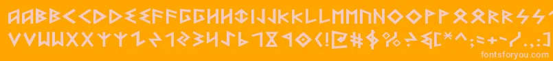 HeorotExpanded Font – Pink Fonts on Orange Background