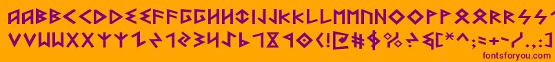 HeorotExpanded Font – Purple Fonts on Orange Background