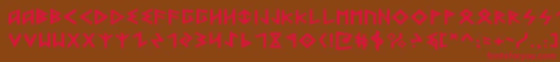 HeorotExpanded Font – Red Fonts on Brown Background