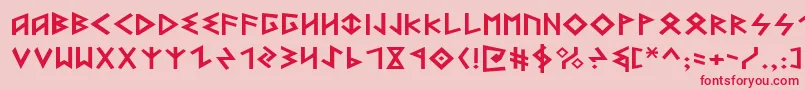 フォントHeorotExpanded – ピンクの背景に赤い文字