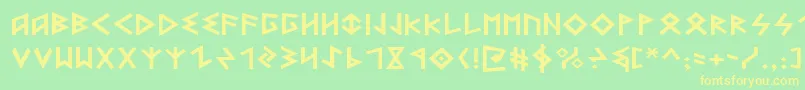HeorotExpanded Font – Yellow Fonts on Green Background