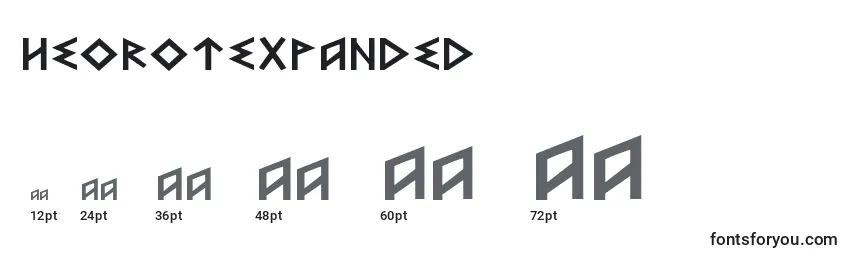 HeorotExpanded Font Sizes