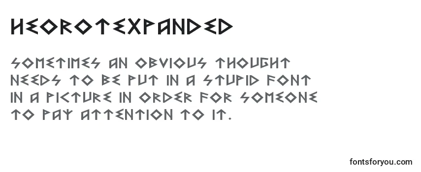 Review of the HeorotExpanded Font