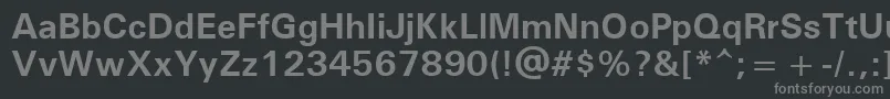 Więcej informacji o czcionce UniversПолужирный Czcionka UniversПолужирный – szare czcionki na czarnym tle