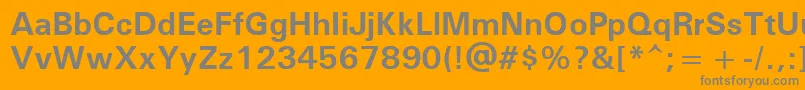 UniversРџРѕР»СѓР¶РёСЂРЅС‹Р№-Schriftart – Graue Schriften auf orangefarbenem Hintergrund