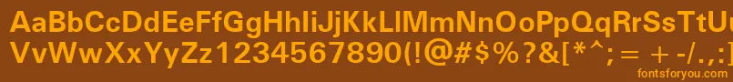 UniversРџРѕР»СѓР¶РёСЂРЅС‹Р№ Font – Orange Fonts on Brown Background