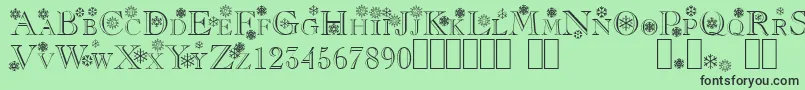 Flakes Font – Black Fonts on Green Background