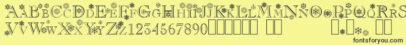 Flakes Font – Black Fonts on Yellow Background