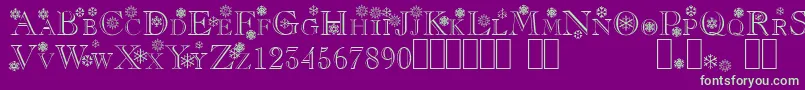 Flakes Font – Green Fonts on Purple Background