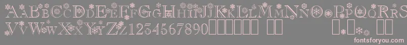 Flakes-Schriftart – Rosa Schriften auf grauem Hintergrund