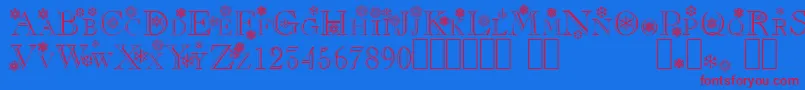 Flakes Font – Red Fonts on Blue Background