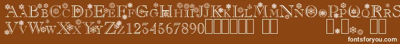 Flakes Font – White Fonts on Brown Background