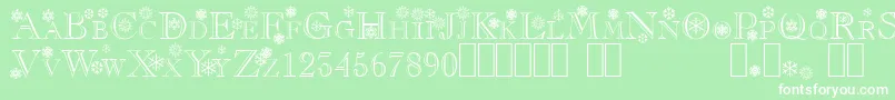 Flakes Font – White Fonts on Green Background