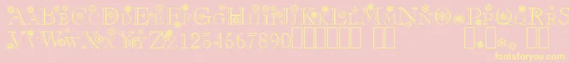 Flakes Font – Yellow Fonts on Pink Background