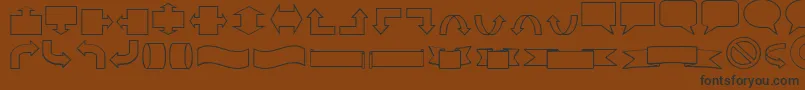 Czcionka Varishapes – czarne czcionki na brązowym tle