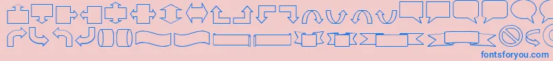 Varishapes-fontti – siniset fontit vaaleanpunaisella taustalla