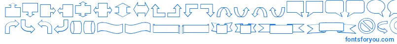 フォントVarishapes – 白い背景に青い文字