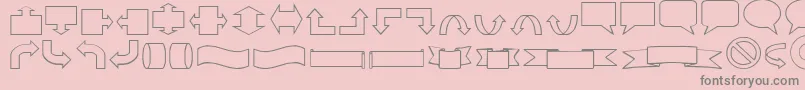 Varishapes-fontti – harmaat kirjasimet vaaleanpunaisella taustalla