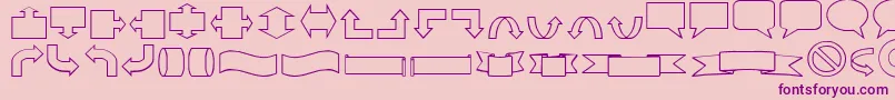 Varishapes-fontti – violetit fontit vaaleanpunaisella taustalla