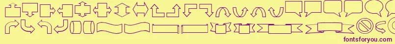 Fonte Varishapes – fontes roxas em um fundo amarelo