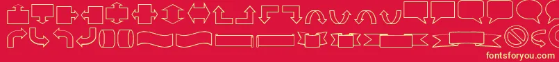 Czcionka Varishapes – żółte czcionki na czerwonym tle