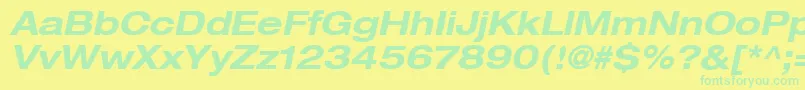 Heaveneticaextd7Boldoblsh Font – Green Fonts on Yellow Background