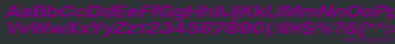 Heaveneticaextd7Boldoblsh Font – Purple Fonts on Black Background