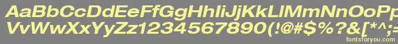 Heaveneticaextd7Boldoblsh Font – Yellow Fonts on Gray Background