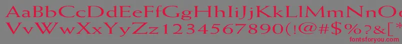WeissEx-Schriftart – Rote Schriften auf grauem Hintergrund