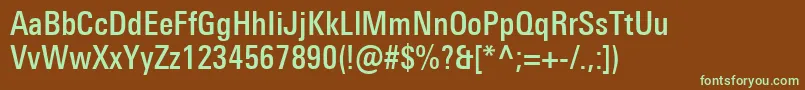 Шрифт UniversNextProMediumCondensed – зелёные шрифты на коричневом фоне