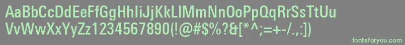 UniversNextProMediumCondensed Font – Green Fonts on Gray Background