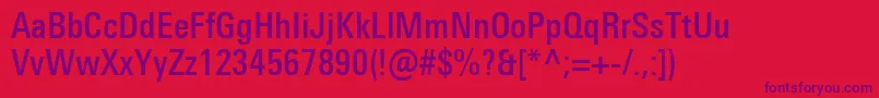 Police UniversNextProMediumCondensed – polices violettes sur fond rouge