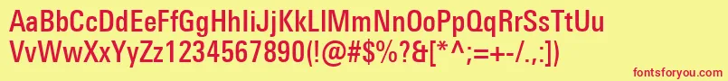UniversNextProMediumCondensed Font – Red Fonts on Yellow Background