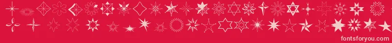 Starstwo-Schriftart – Rosa Schriften auf rotem Hintergrund